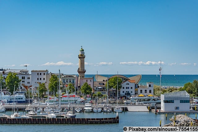 Panoramablick von Warnemünde