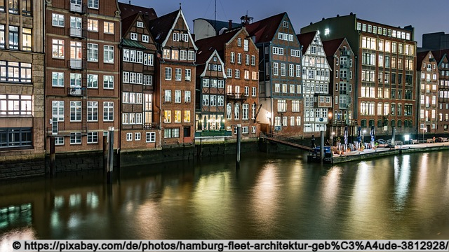 Hamburger Gebäude entlang der Elbe